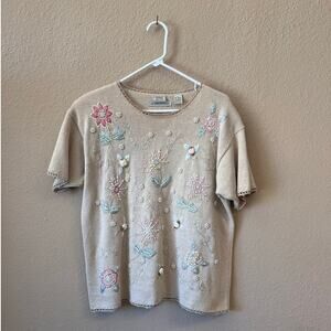 Vintage 80s Specialty Collection Authentic Classics floral knit top size L